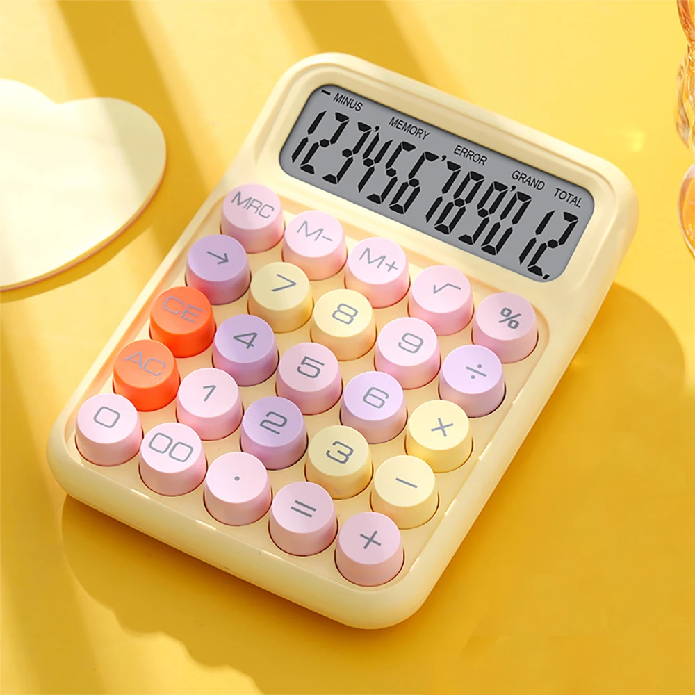 NEW Kawaii Calculator Cartoon Candy Colour Silent Mechanical Keyboard Desktop Financial and Accounting Learning Calculator