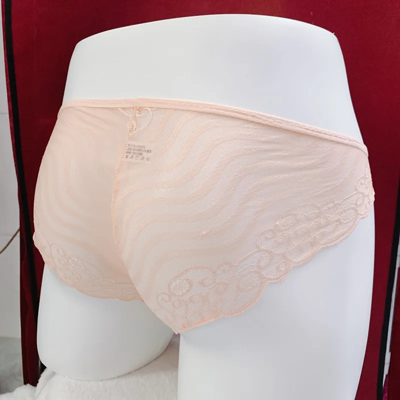 Calcinha de Renda Bolsa Sissy Masculina, Cuecas Sem Costura Transparente, Lingerie Convexa Transparente Transmissível, Gays Imita Cuecas Ultrafinas