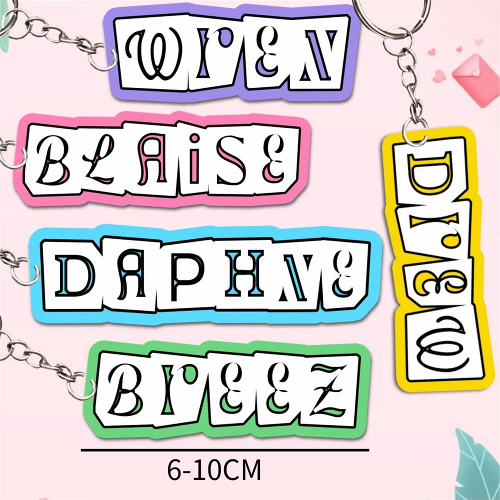 Custom Colored Acrylic Keychain Personalized Letter Name Key Chain Creative Gift Party Decoration Gift Customized Name Keychain