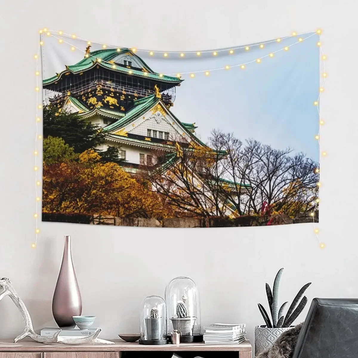 Osaka Castle Tapestry Aesthetic Decoration Decor Home Decoration For Bedroom Tapestry