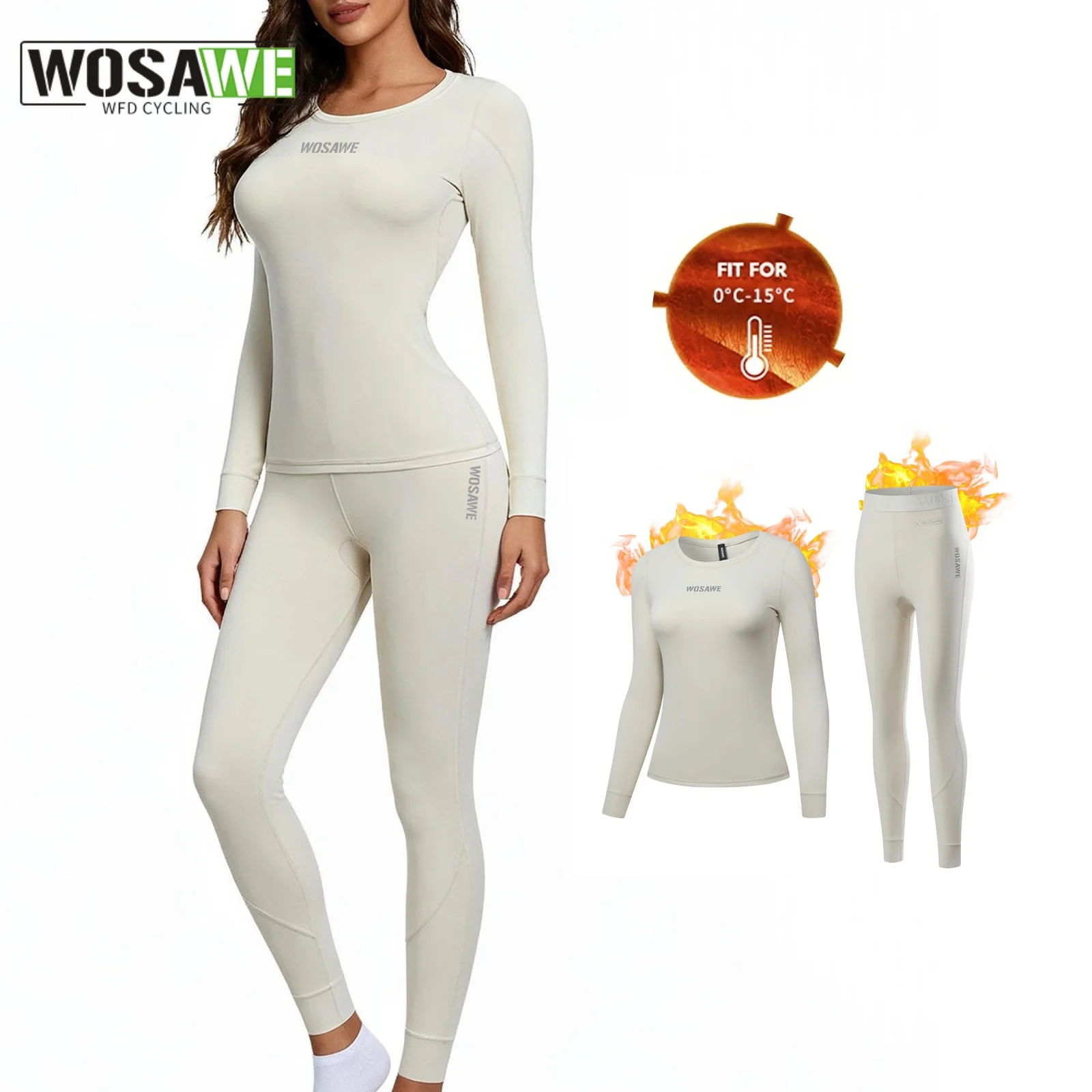 

WOSAWE Women's Cycling Base Layers Winter Bicycle Undershirt Long Sleeve Thermal Fleece Road Bike Cycling Base Layer