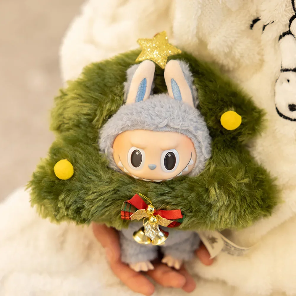 For Labubu Doll'S Clothes Outfit Accessories  Labubu Christmas Headpiece Pendant  Star Apple Christmas Tree Pattern Ropa Labubu