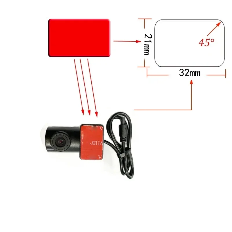 For 70mai Dash Cam A810 A800S Mount VHB Sticker Static Stickers Suitable FOR 70MAI Rear Camera  RC06 RC12 VHB Sticker