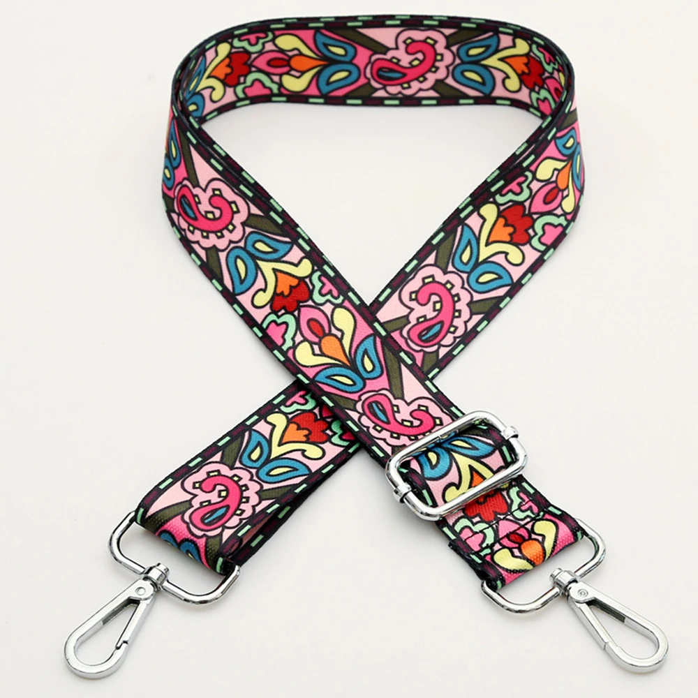 2024 Fashion Colorful Bag Strap Belt Flower Replacement Wide Straps for Crossbody Bag Accessories Ptgirl Nylon Shoulder Strap