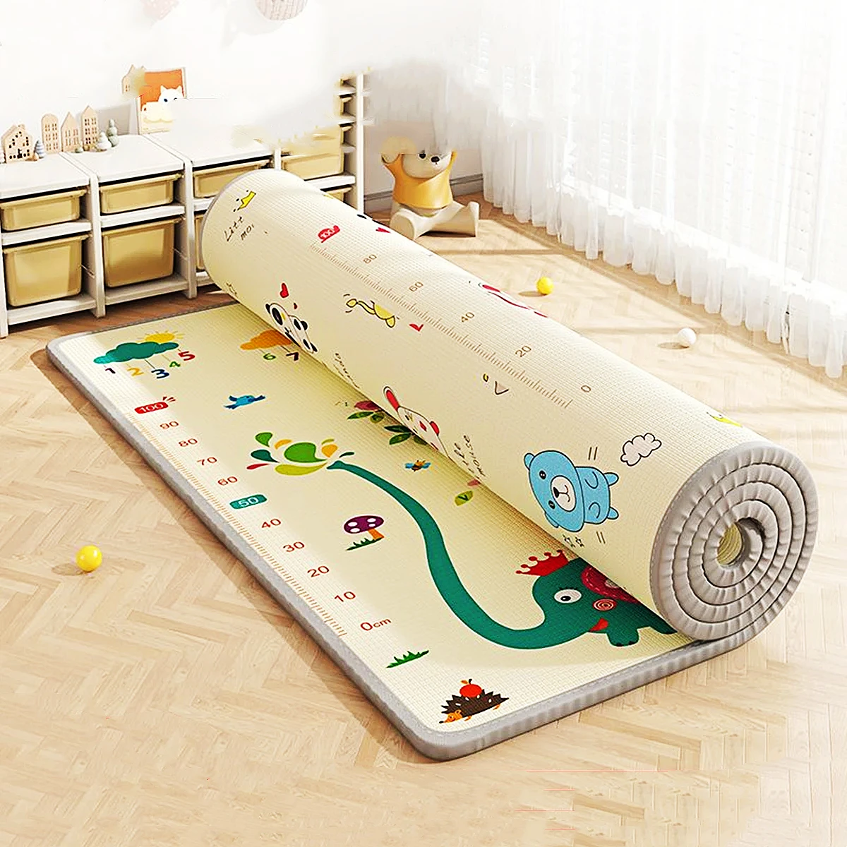 Thick 1 Cm Large Size Play Mat for Children\'s Safety Mat EPE Environmentally Friendly Baby Crawling Play Mats Folding Mat Carpet