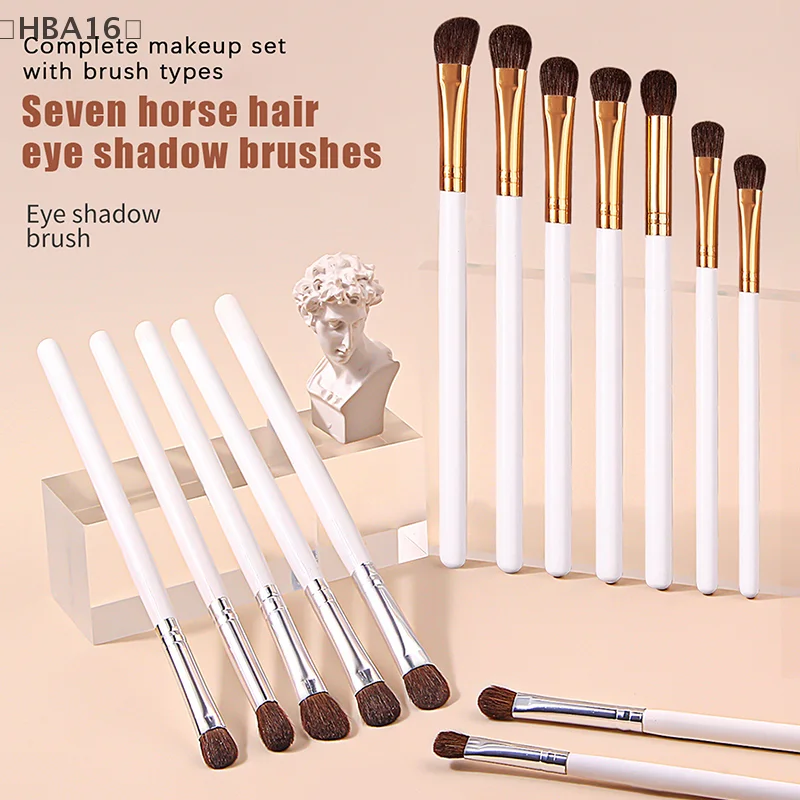 7pcs Travel Makeup Brush Set Powder Brush Powder Blusher Brush Eye Shadow Brush Portable Beginner Professional Makeup Tools