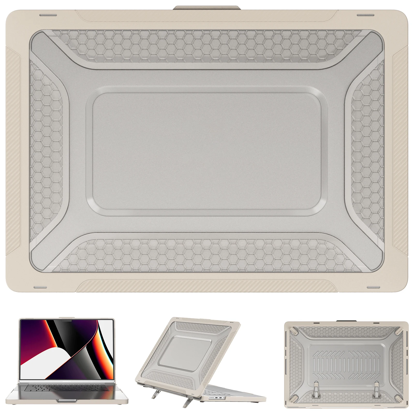 

Clear Laptop Case for Mac Book Pro 16 2026 2024 2023 2021 M5 A3428 M4 A3403 A3186 M3 A2991 M1 Max A2780 A2485 M1 Pro Stand Cover
