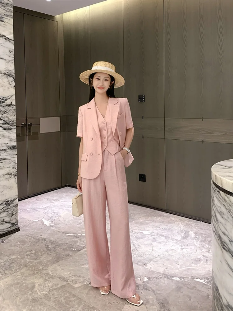 

Light Oxygen Formula Loose Fit High Waist Straight Leg Pants Women's Suit Trousers Summer New Arrival Ele Design