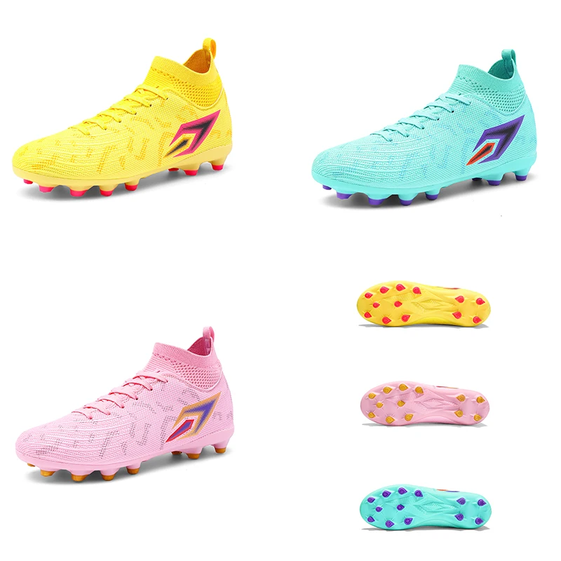 

Футбольные бутсы Linghuojing, разноцветные, высокие, с длинными шипами, для соревнований и тренировок, специальные спортивные кроссовки