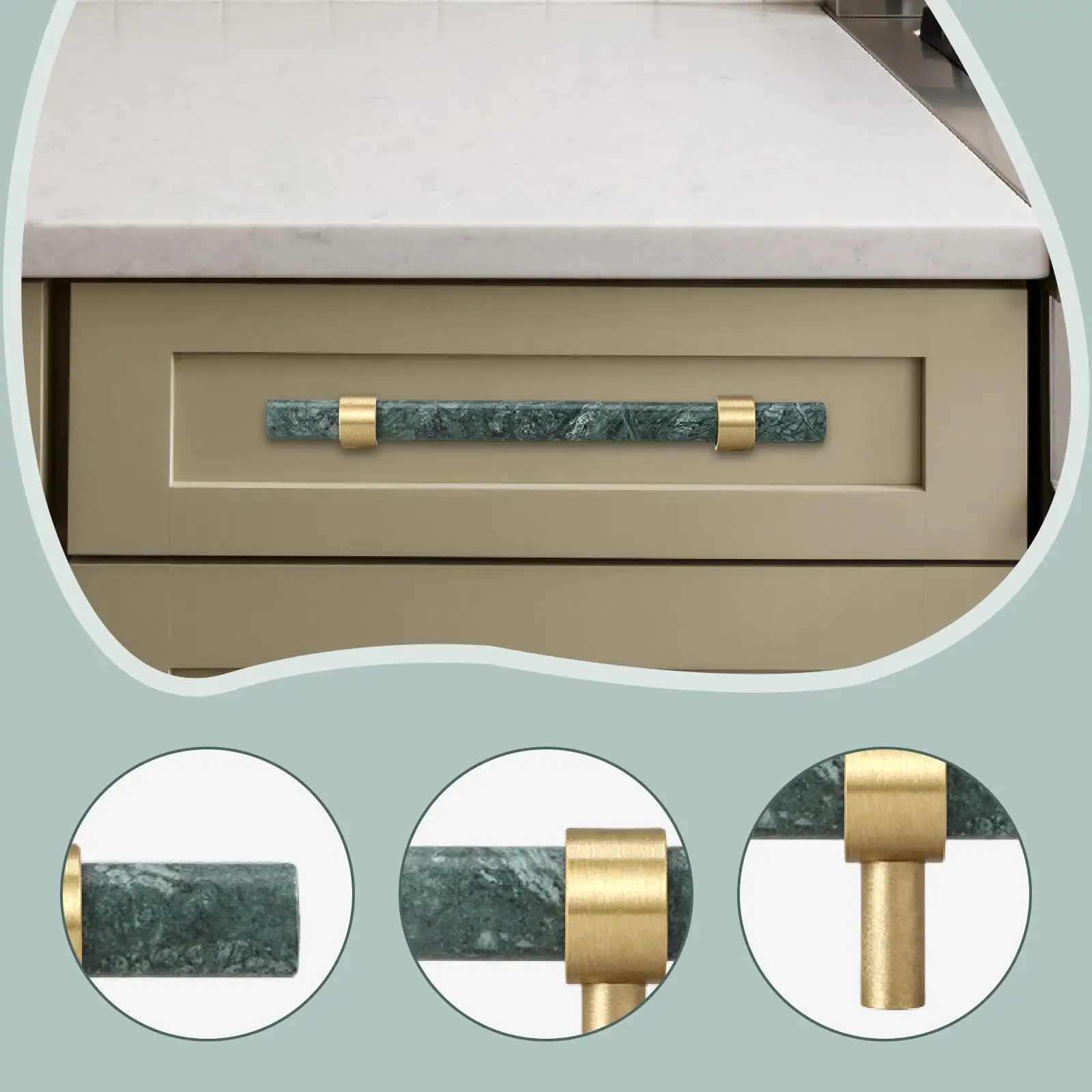 Мраморные ручки для шкафа, воспроизводительные, элегантные, прочные, ручки для комода, фурнитура для кухонного шкафа, ящиков шкафов