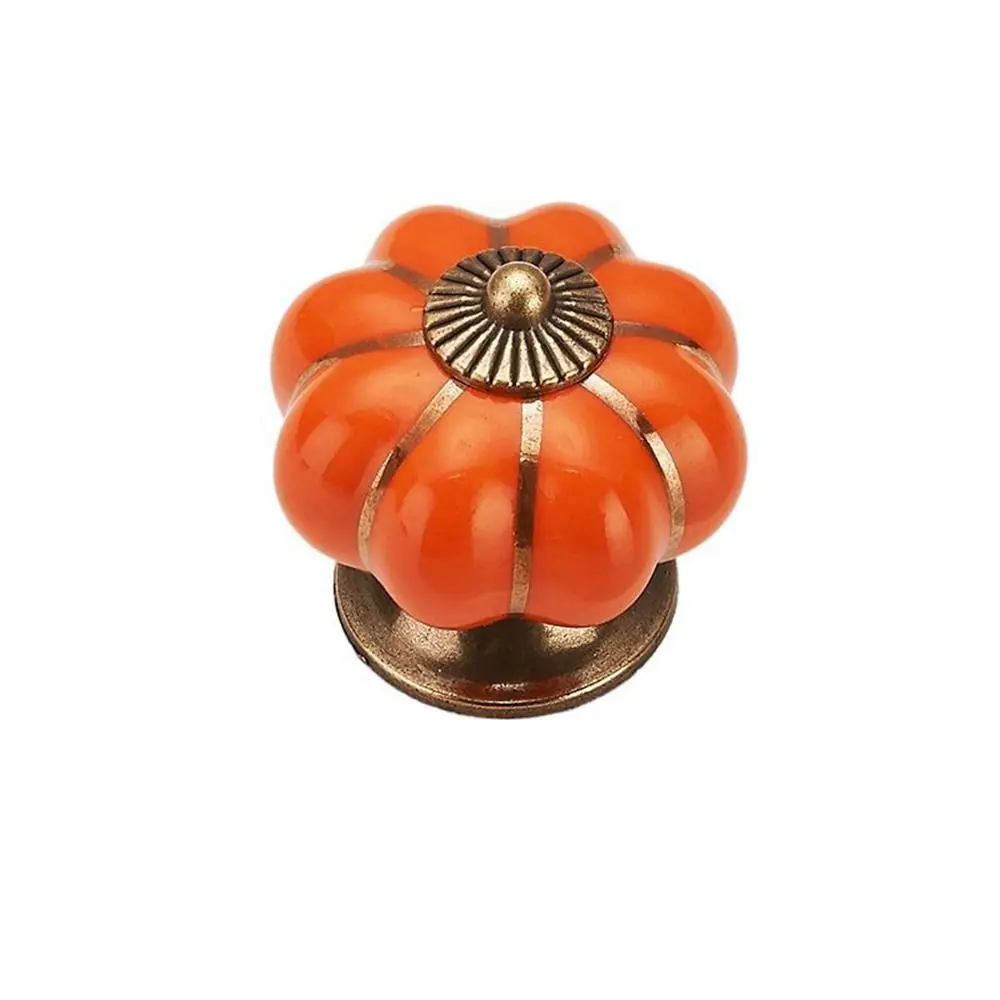 

1Pcs Ceramic Single Hole Pumpkin Cupboard Hardware Door Knob Drawer Pull Drawer Knob Door Handle