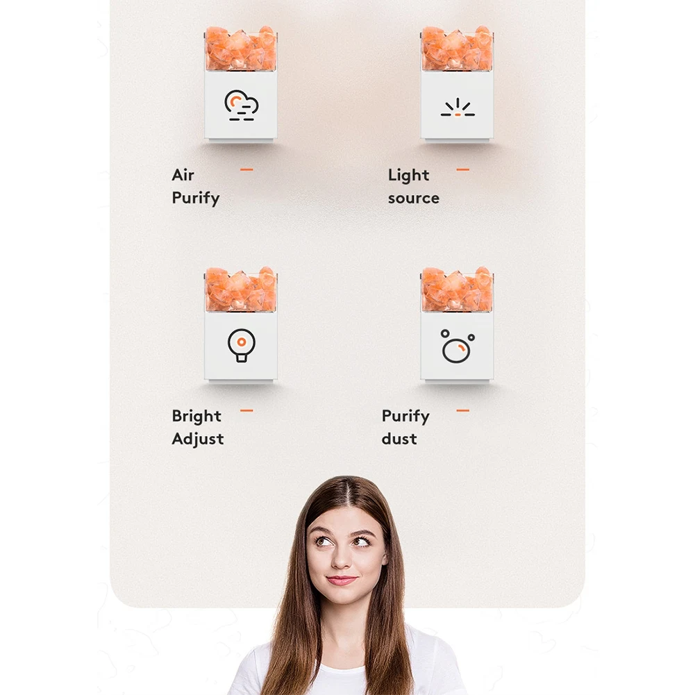 

ABLJ кристаллическая натуральная соляная лампа USB светодиодный многоцветный ночник набор для спальни прикроватный светильник декор