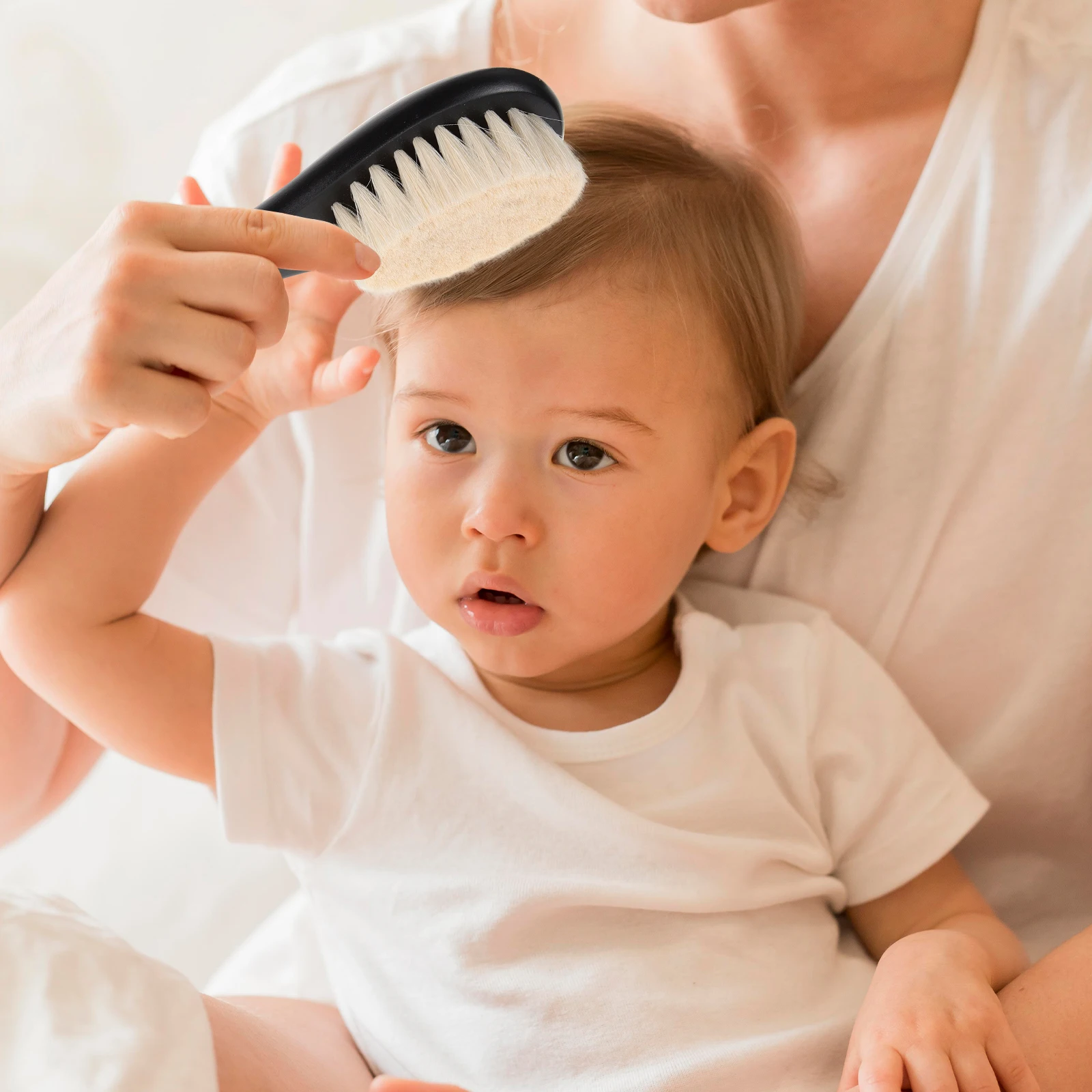 

Baby Bath Scrubber Newborn Wool Scalp Brush Black Small Head Cleaning Use Infant Hair Massager Body Brushes Art