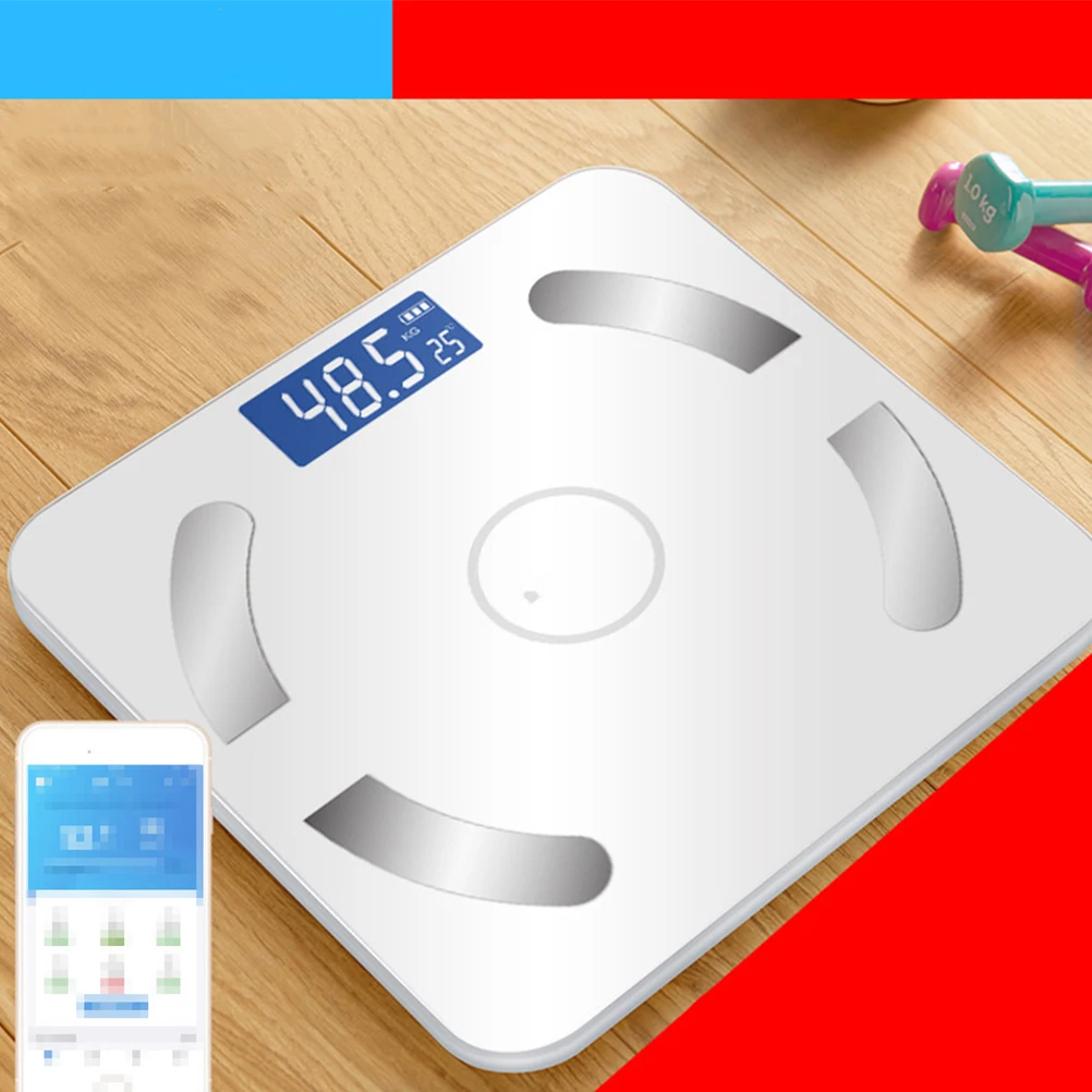 

Smart Digital Scale Analyzer Health Weighing Lcd Display Auto On Off App Connected Operated White Color