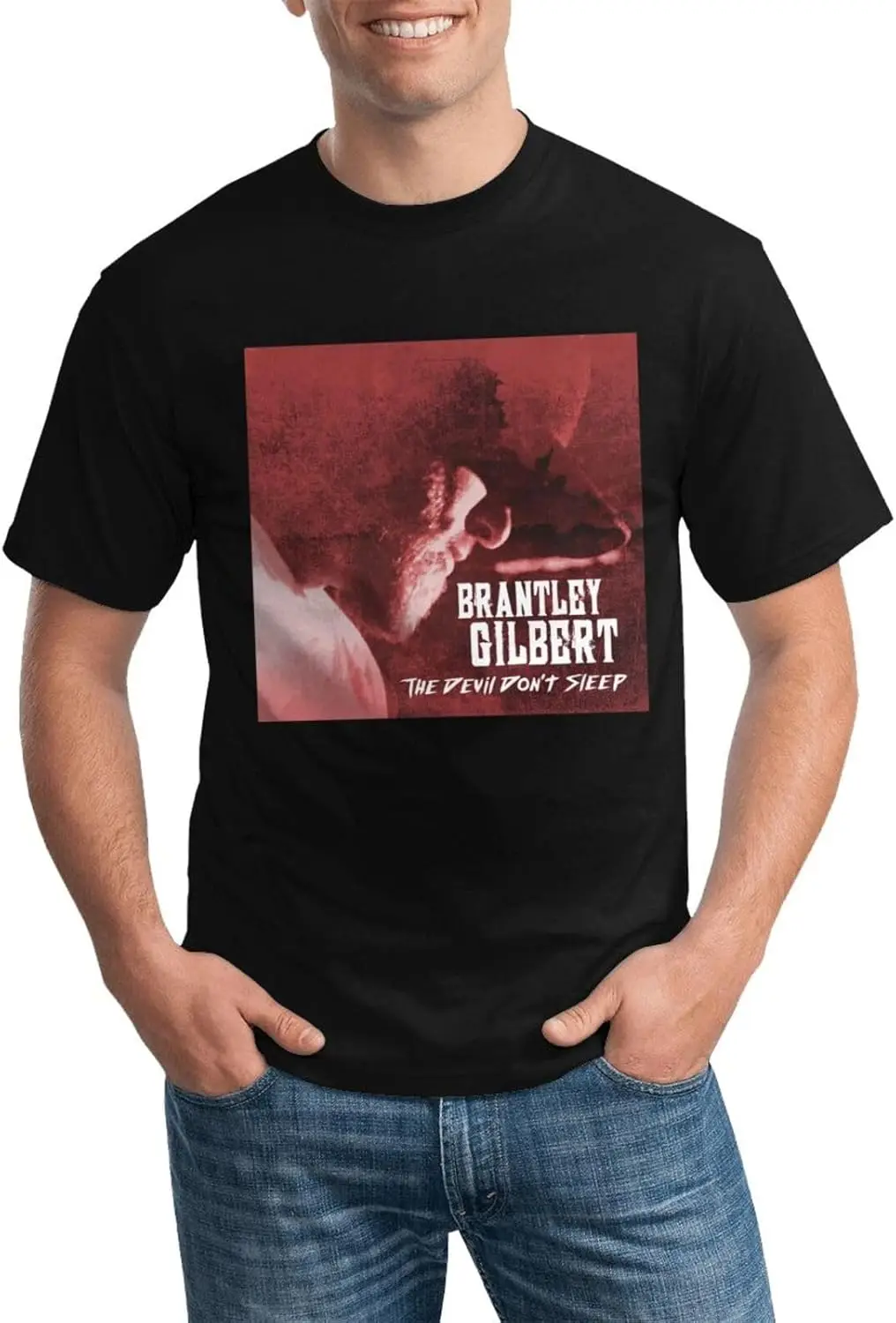 Brantley Music Gilbert Shirt Men's Personalised Short Sleeve T Shirt Fashion Graphic Tees Cool Casual Tops Black