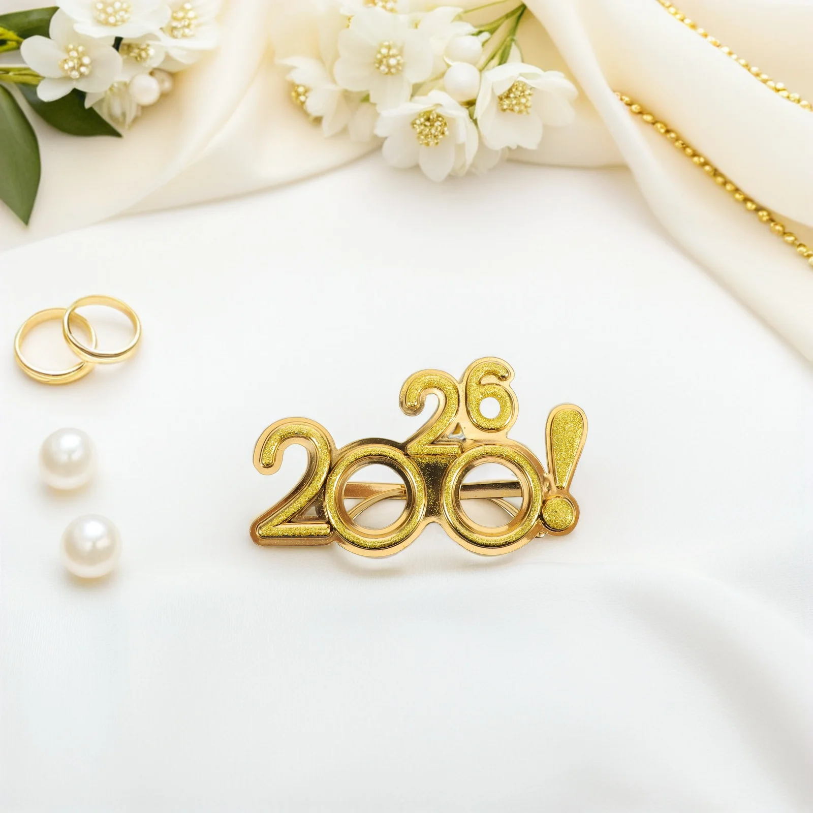 

3Pcs 2026 New Year Glasses Sparkly Lightweight Plastic Eyeglasses for Party Favors Holiday Events