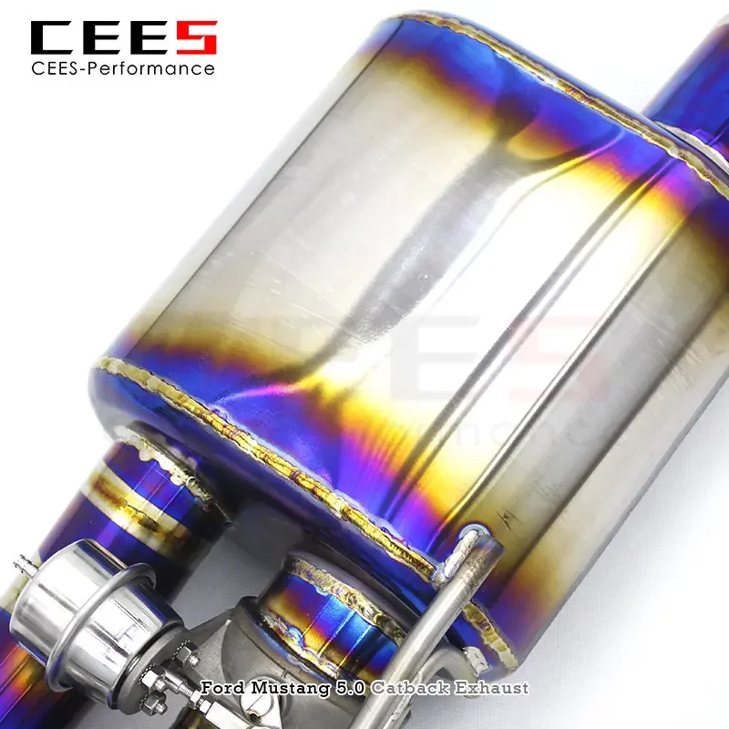 CEES Tuning Exhaust Pipes for Ford Mustang 5.0L 2011-2023 High Performance Catback Exhaust System Muffler with Valve view 3