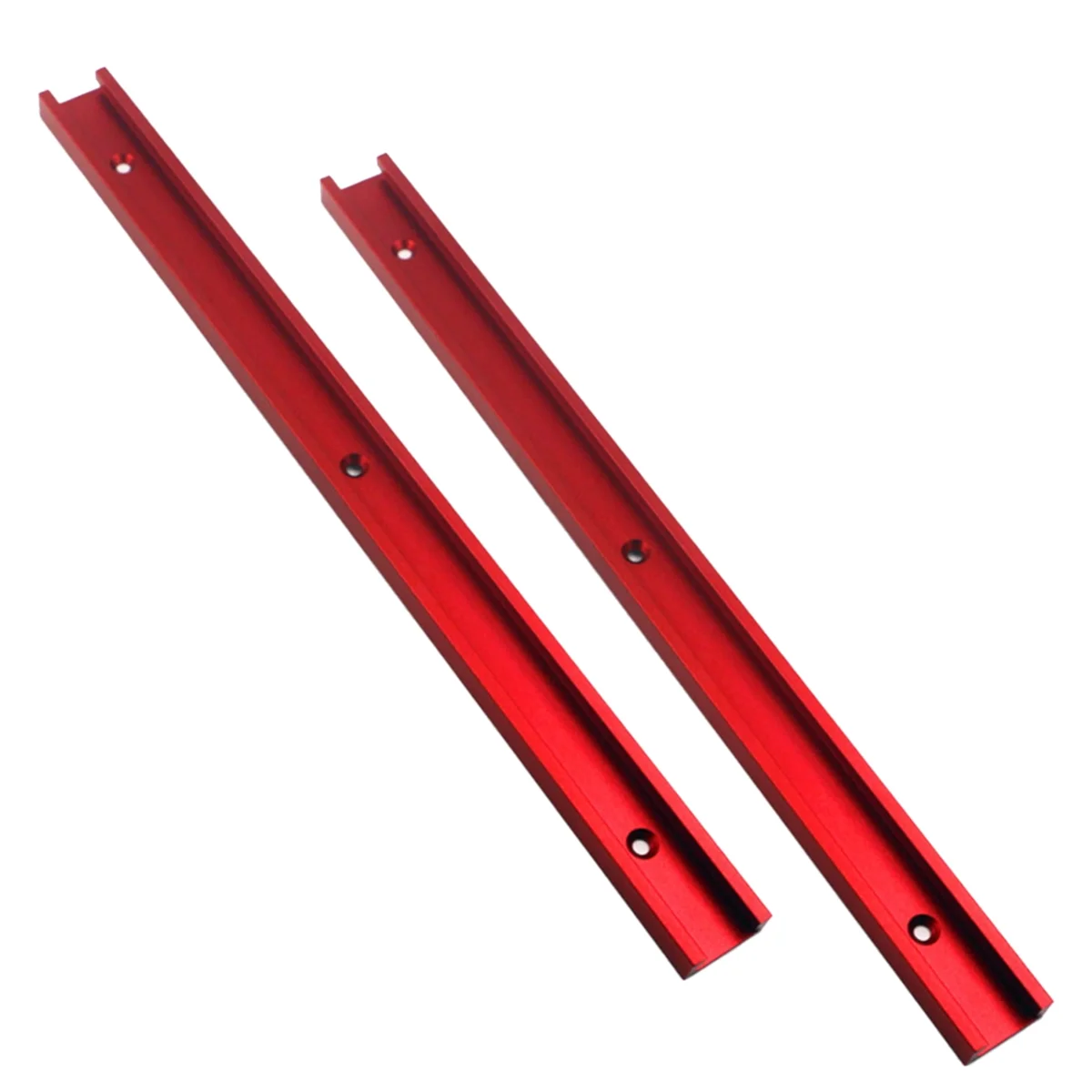 T Track2pc Aluminum 400mm Double-Cut Profile Universal 3/4 T-Track with Predrilled Mounting Holes,30 Type T Track