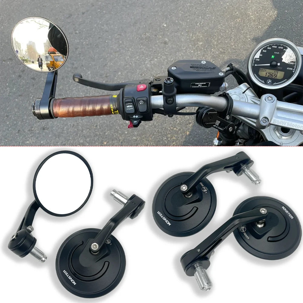 

For Ducati Monster 695 696 796 797 821 1100 1200 1200S 1200R S2R Motorcycle CNC Rear View Side Mirrors Handle Bar End Mirror
