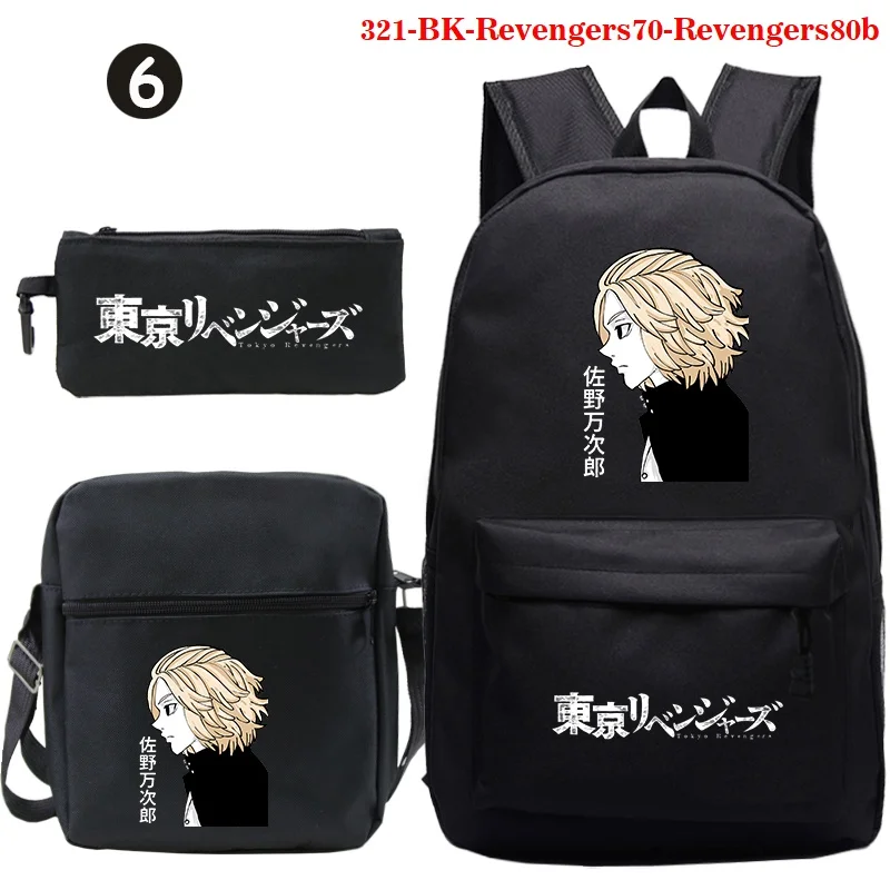 

Anime Tokyo Revengers Backpack Messenger Bag Pencil Case 3pcs Set Students School Supplies Teenager Fashion Outdoor Backpacks