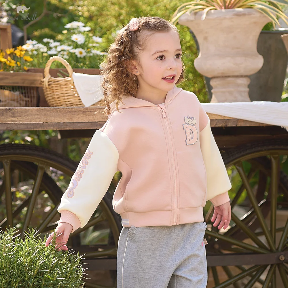 Dave Bella Children Jackets Girls Boys Coats Hoodie Autumn Spring Casual Fashion Pink Outdoors Clothes Outerwear Blue DB3261658