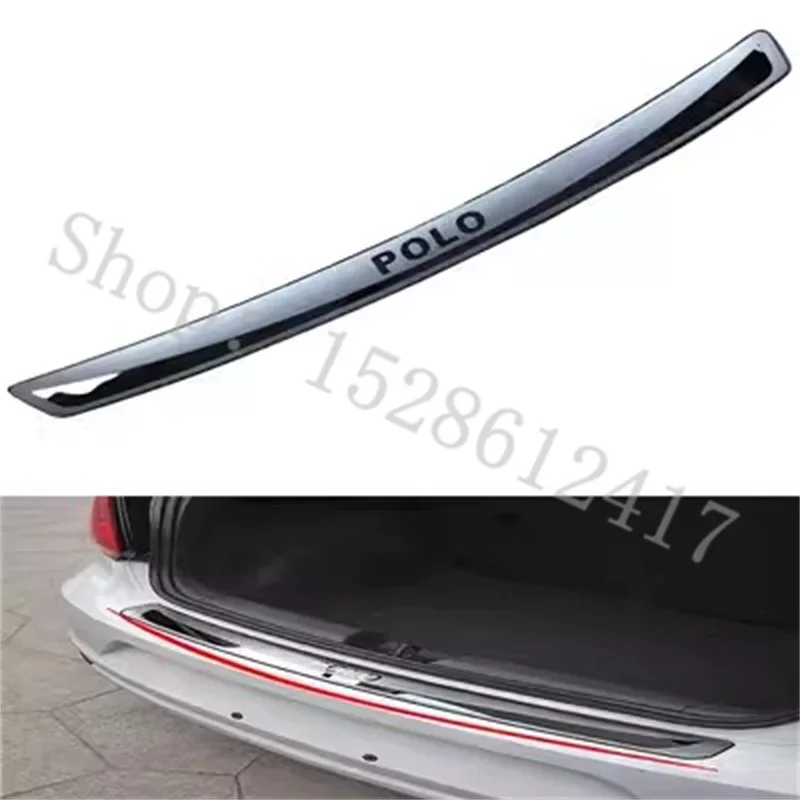 For Volkswagen POLO 2011-2018 Car Accessories Stainless Steel Rear Bumper Protector Sill Trunk Tread Plate Trim