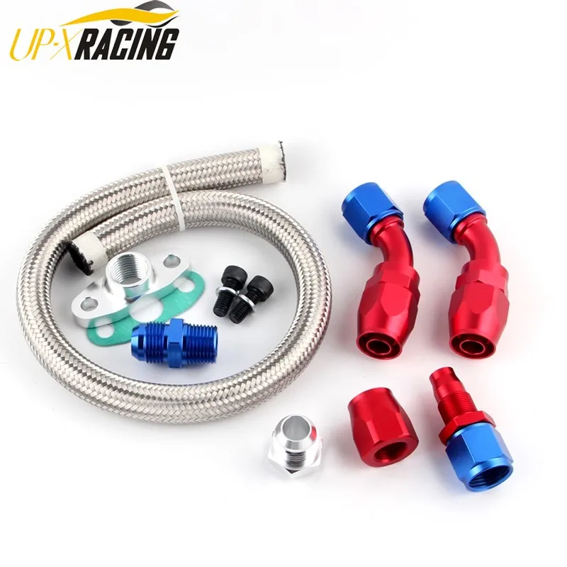 AUTO TURBO STEEL BRAIDED OIL DRAIN RETURN LINE T3 T4 T04E T70 T60 T61 GT35 AN10