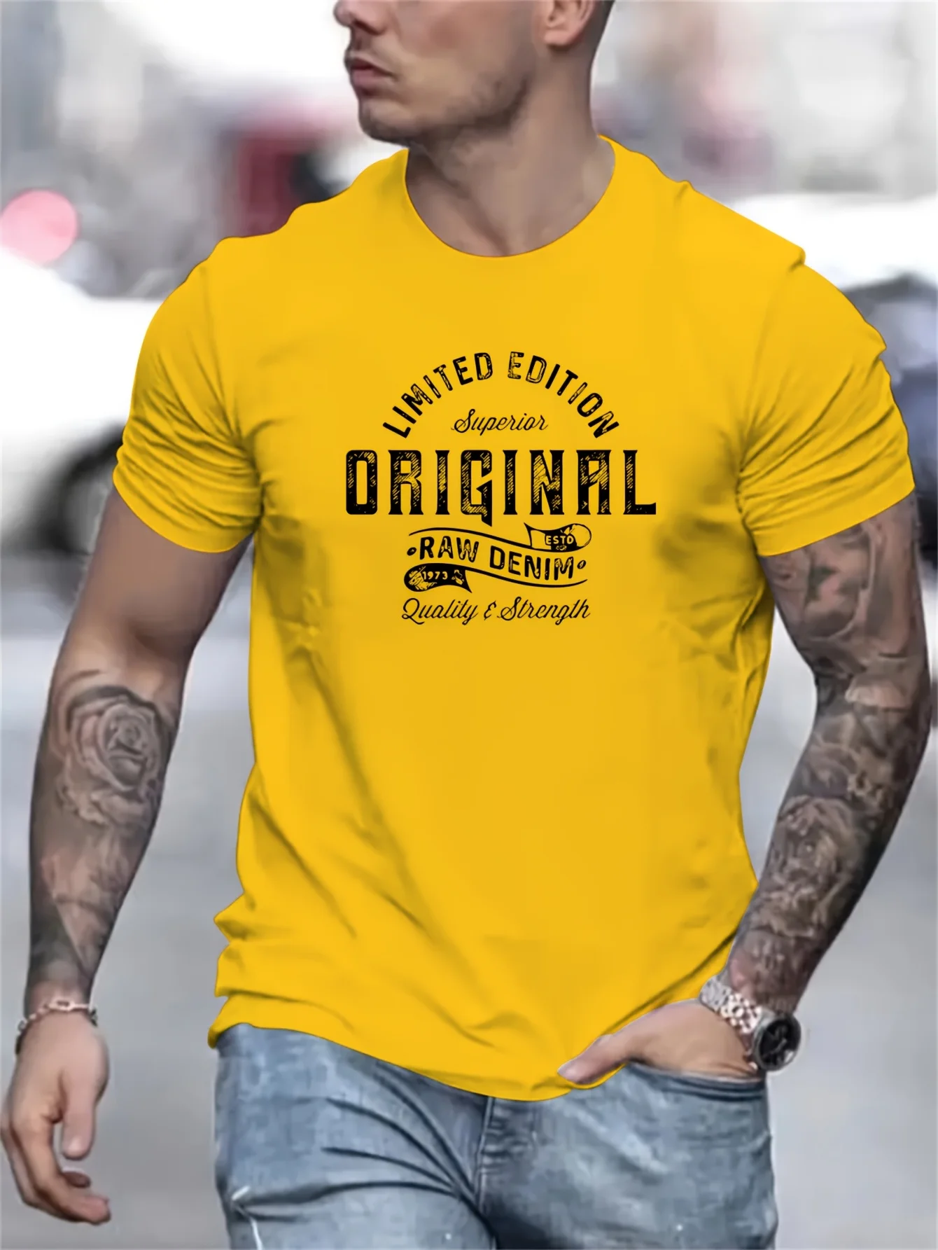 

Men's summer % pure cotton fashionable casual sports loose edition pattern printed round neck short sleeved T-shirt top