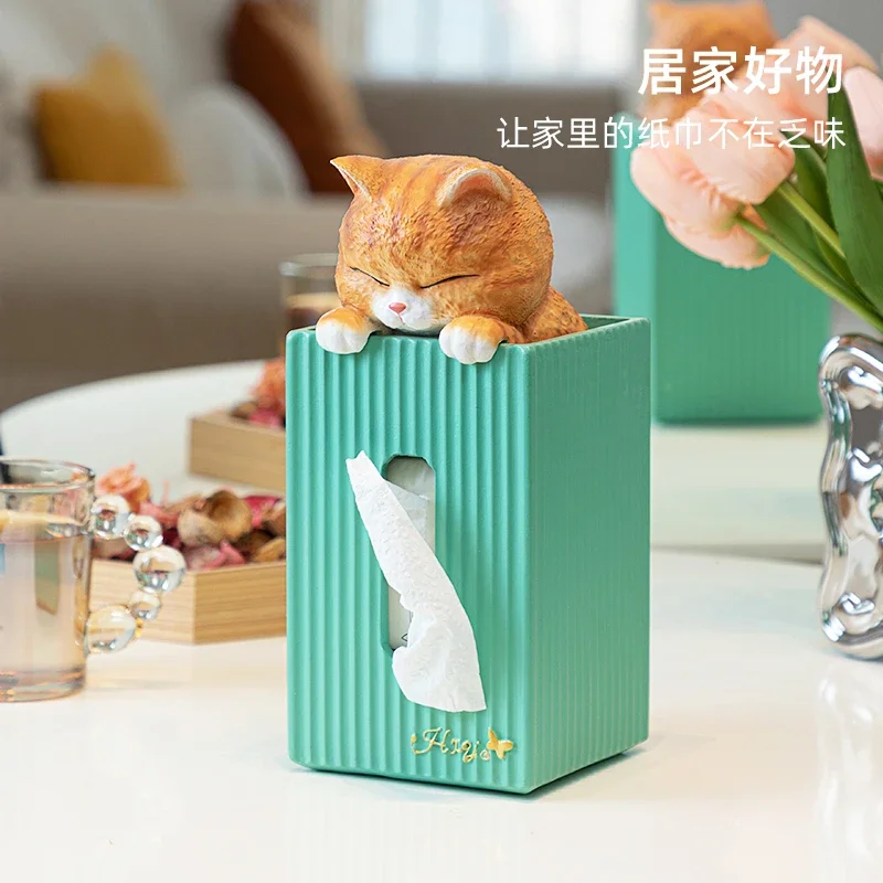 Cat Pumping Carton Household Simple Modern Living Room Coffee Table Dining Table Light Luxury Creative Cute Tissue Box