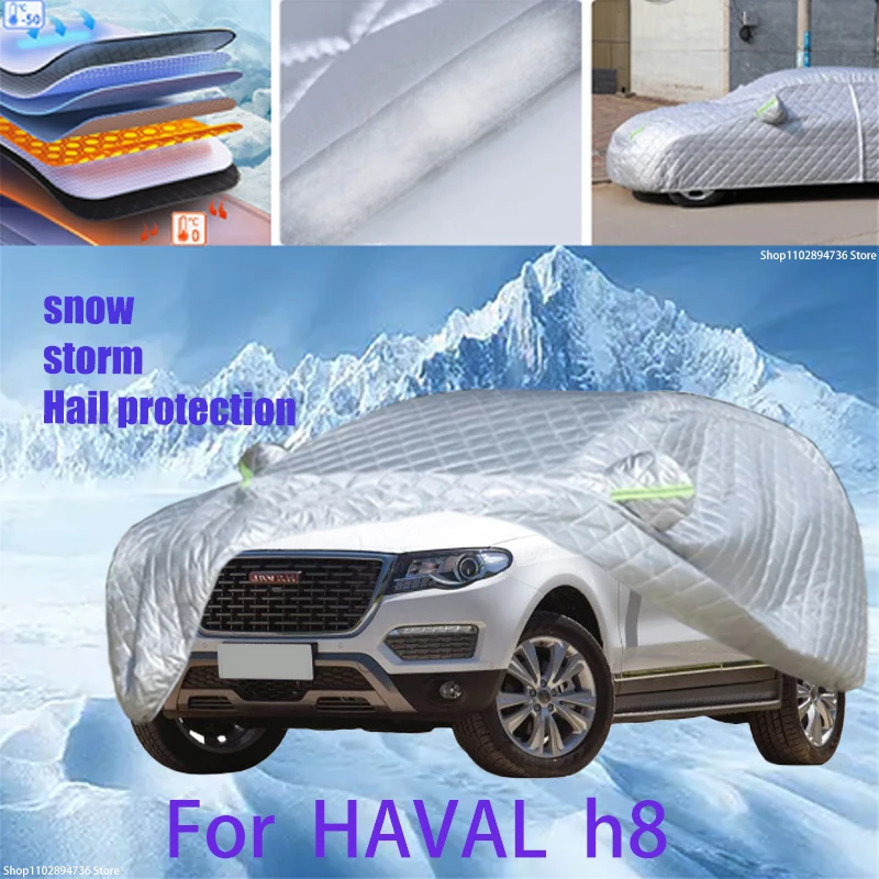 For HAVAL h8 Outdoor Cotton Thickened Awning For Car Anti Hail Protection Snow Covers Sunshade Waterproof Dustproof