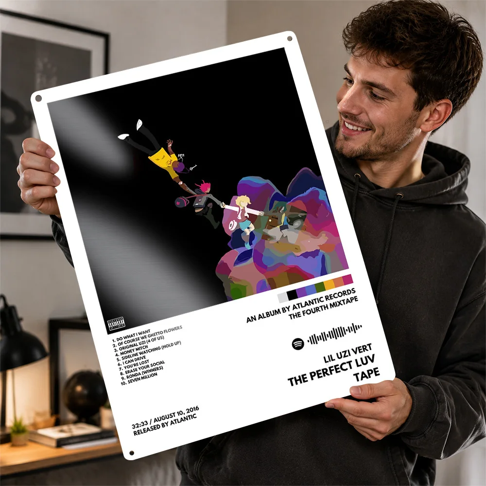 Lil Uzi Vert The Perfect Luv Tape Printed Poster Graphic Wall Art For Bedroom Personalized Aluminum Metal Sign Birthday Gift