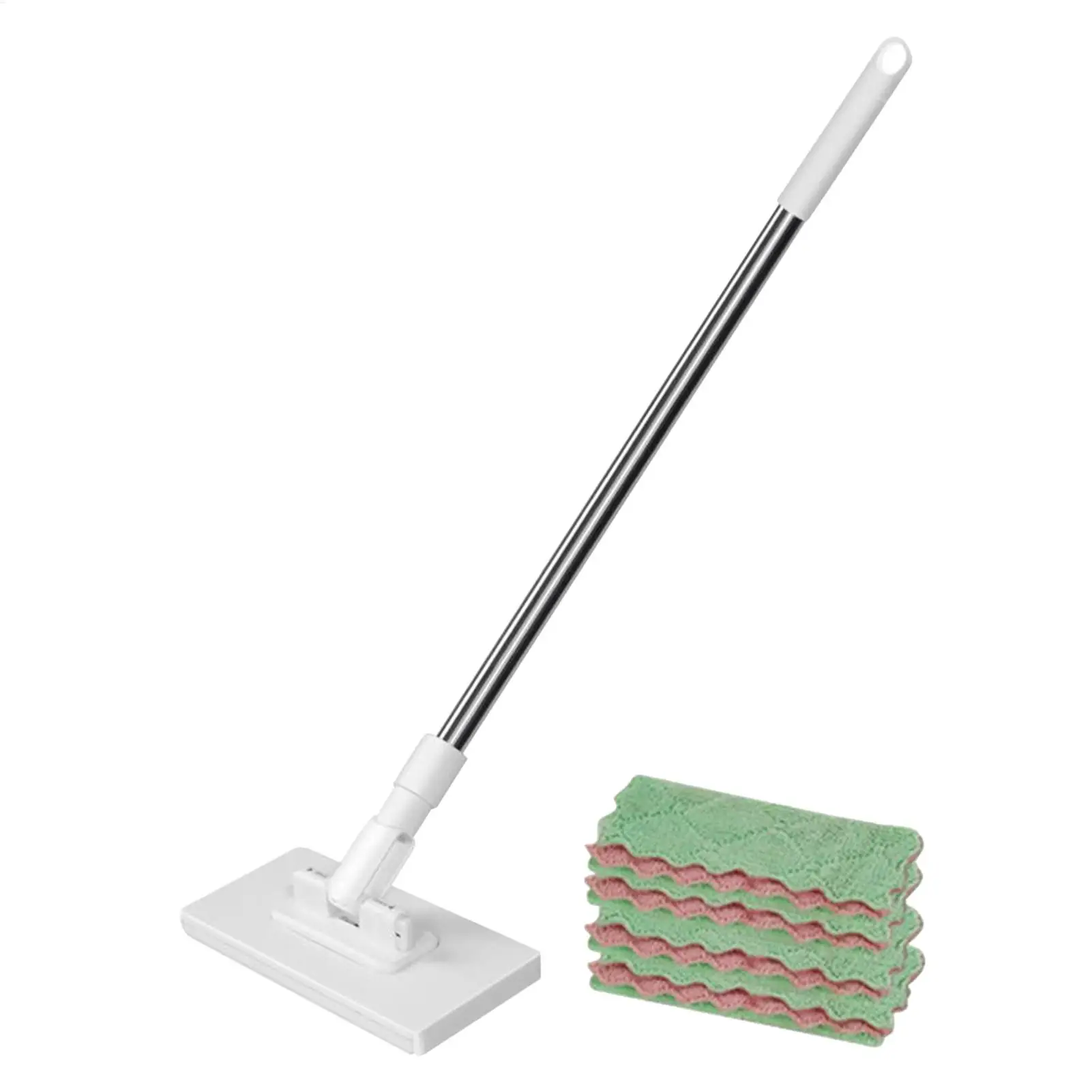 Flat Mop Compatible Automatic Mop Clip Dust Mops Dust Removal for Kitchen Bathroom Home with 4 Reusable Cleaning Towels