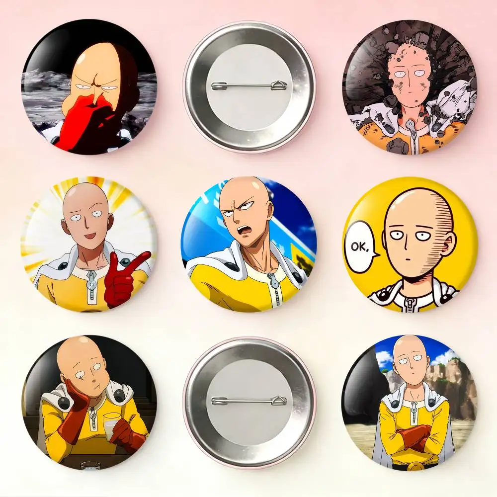 

One P-Punch S-Saitama M-Man Laser Badge Applicable For Backpack Clothes Hats Decor Creative Accessories