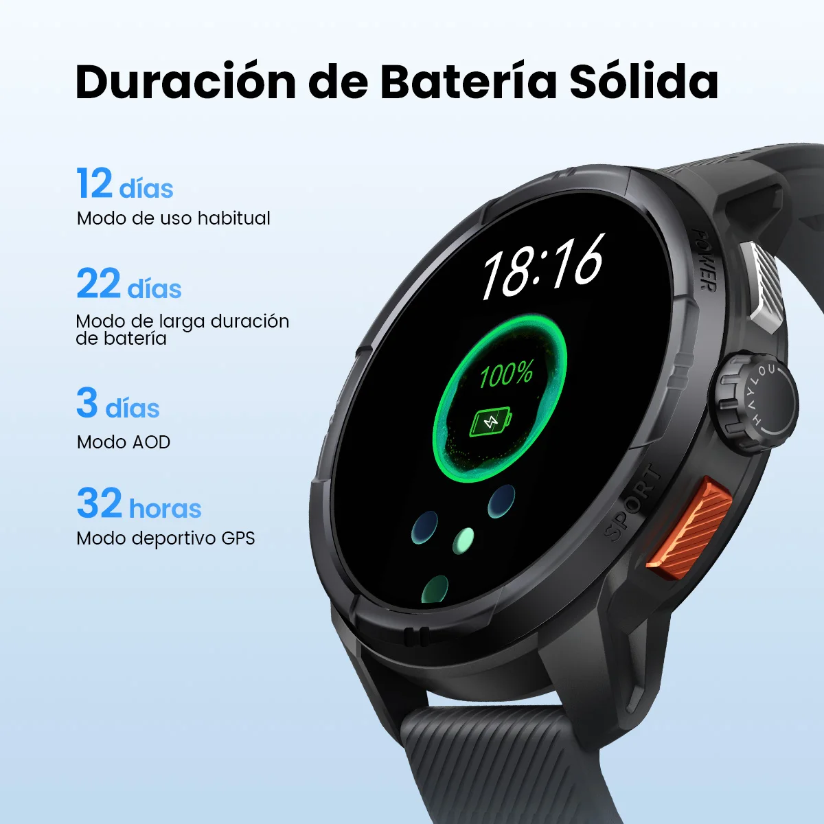 HAYLOU reloj inteligente Solar Ultra GPS, dispositivo resistente al agua hasta 5atm, con Pantalla AMOLED de 1,6 pulgadas, GPS in - Image 6
