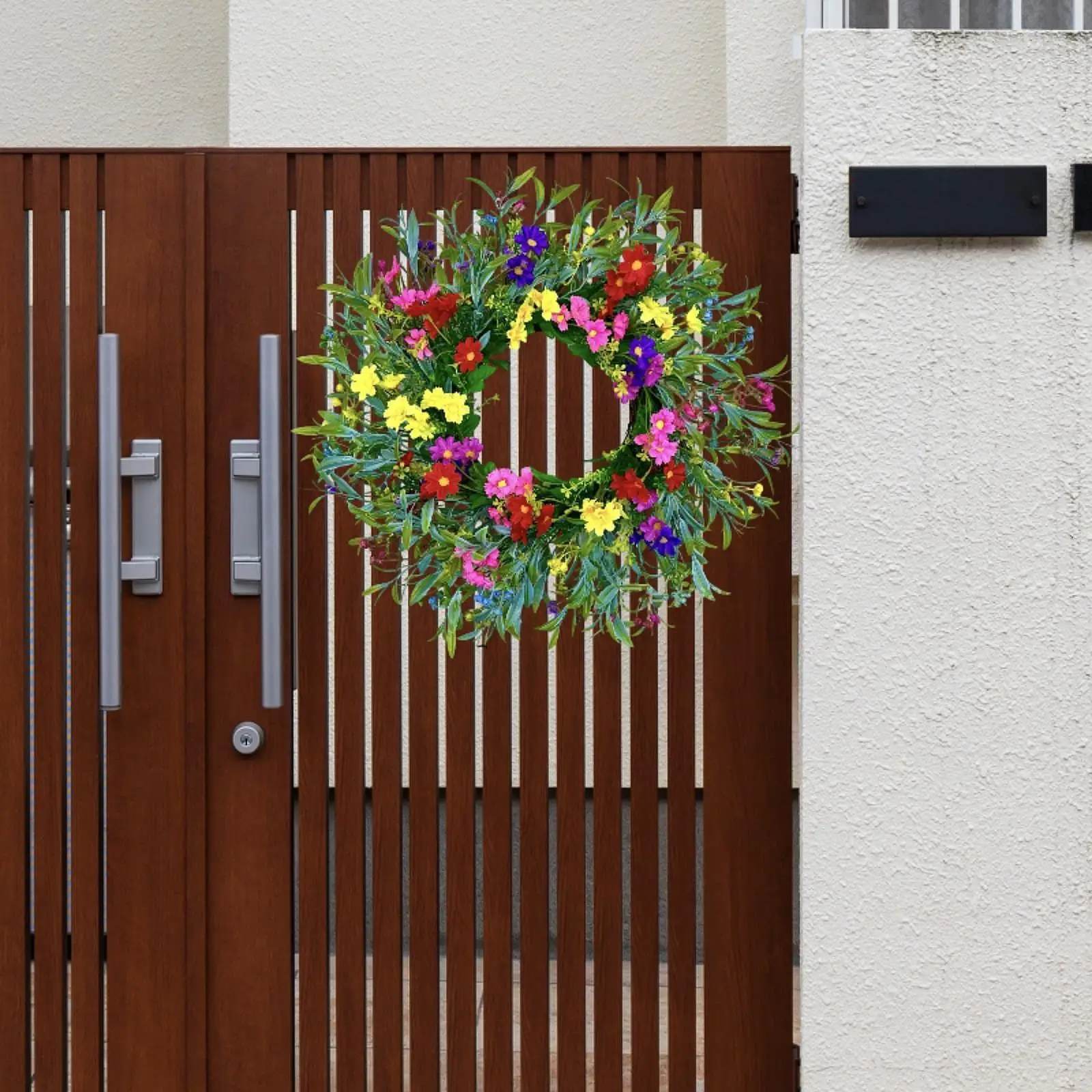 

Венок из искусственных цветов в деревенском стиле, праздничный декор для настенного торжества в фермерском доме