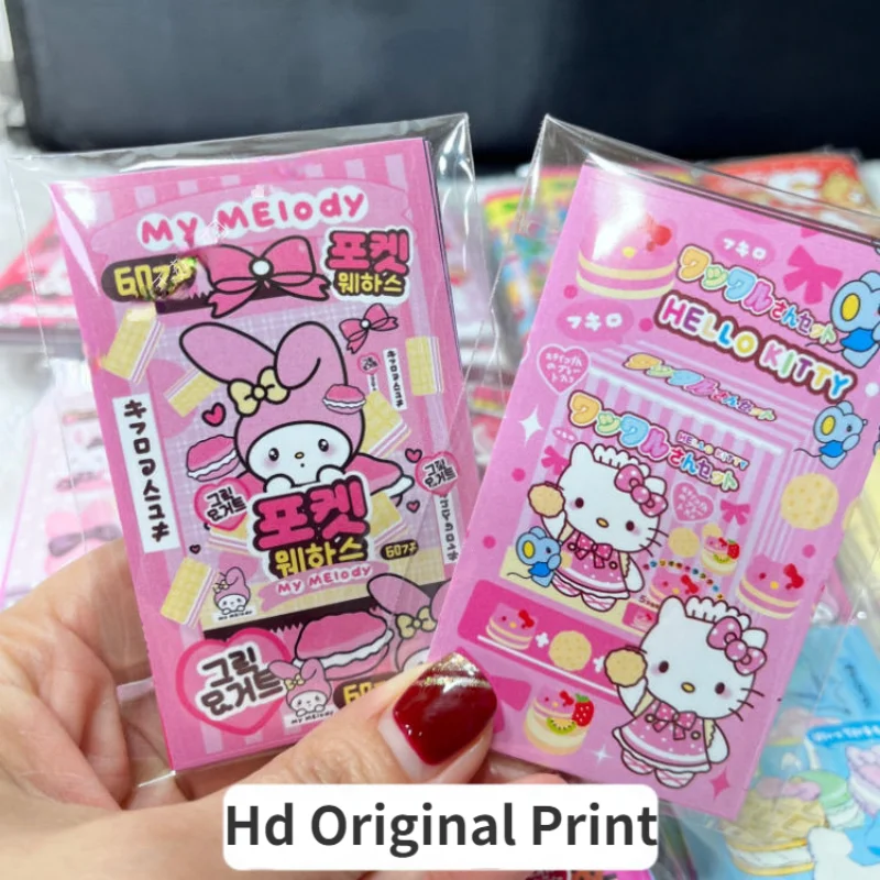 Imagem -03 - Kawaii Sanrio Série Selagem Adesivos Adesivo Decorativo Auto-adesivo Minha Melodia Olá Kitty Conta Mão Material Diy