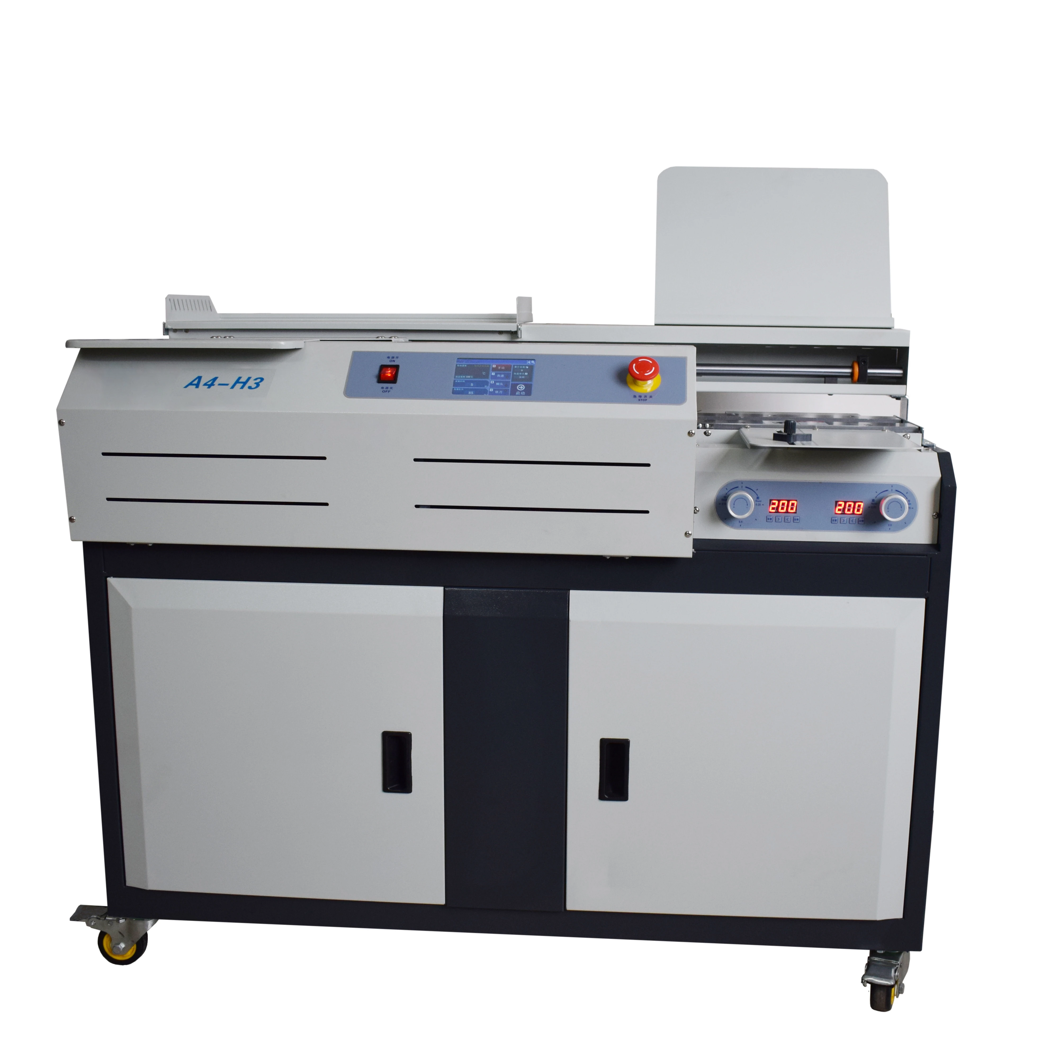 for A4-H3 Intelligent PLC  Control Variable Frequency  Hot Melt Wireless Book Binder Glue Binding Machine With Side Glue