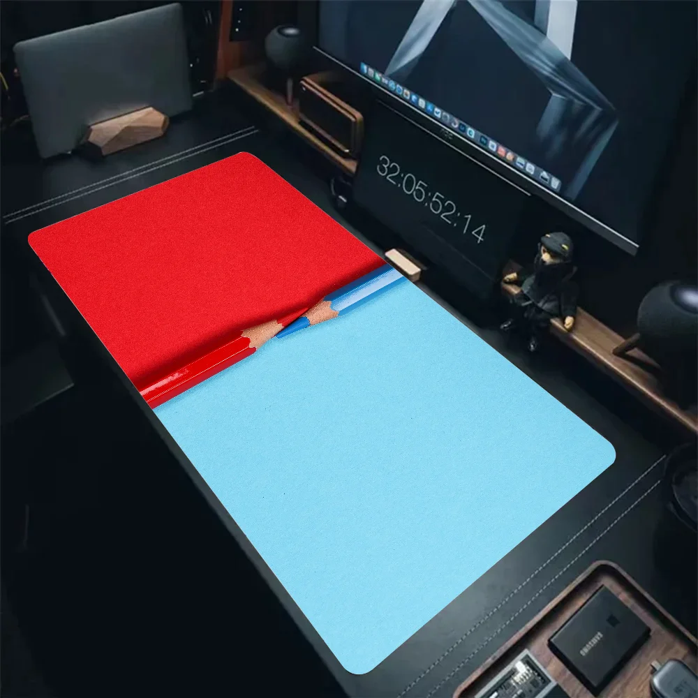 Minimalism Pencil Blue Red Mousepad Mouse Mat Desk Mat With Pad Gaming Accessories Prime Gaming XXL Keyboard Pad