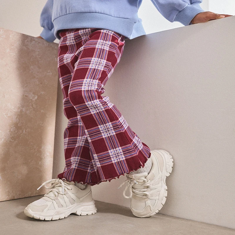 

Little maven, осень-весна 2022, детская одежда, новые леггинсы с решеткой для маленьких девочек, хлопковые штаны, брюки для детей 2–7 лет