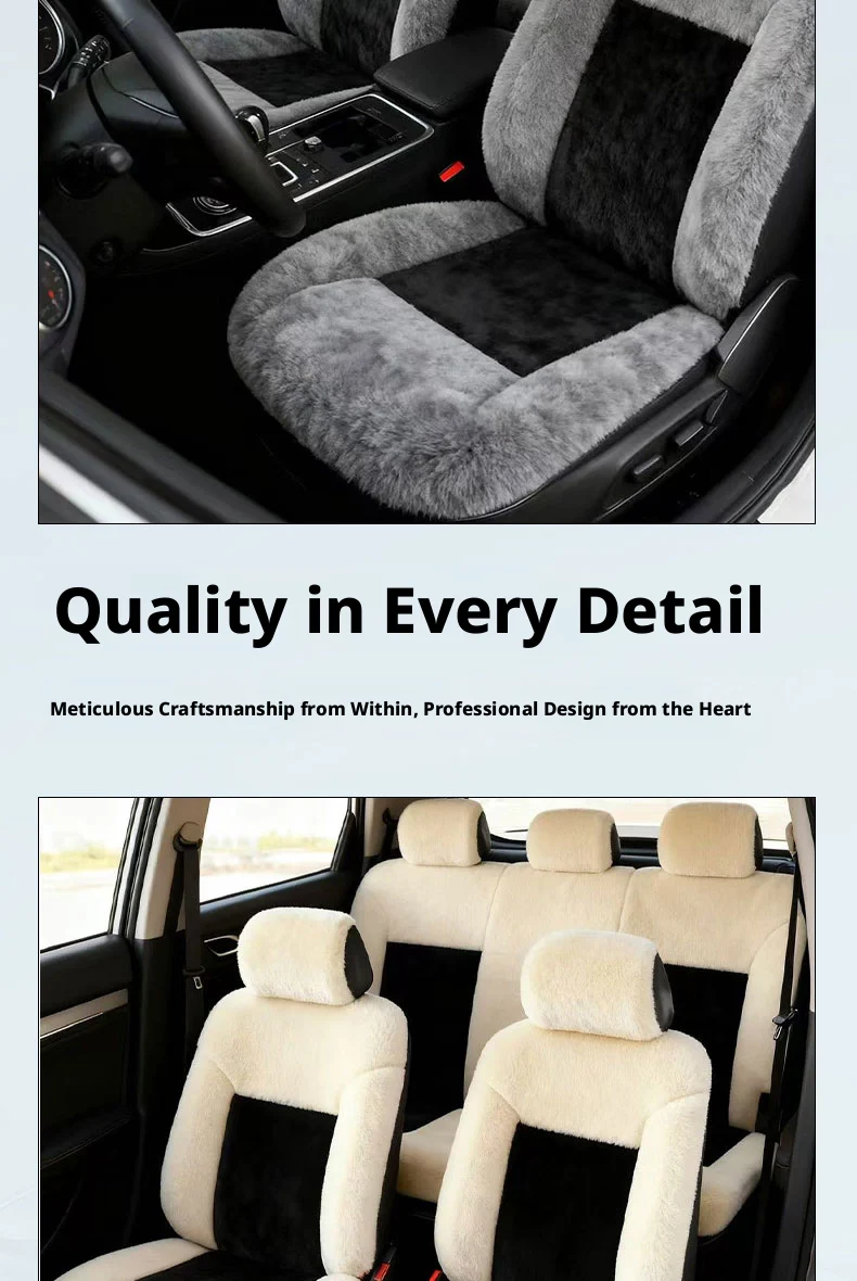 SEAMETAL Plüsch-Autositzbezug Winter Warmes Sitzkissen Arktisches Fleece Auto-Sitzschutzpolster Universelles Innenzubehör – Detail 7