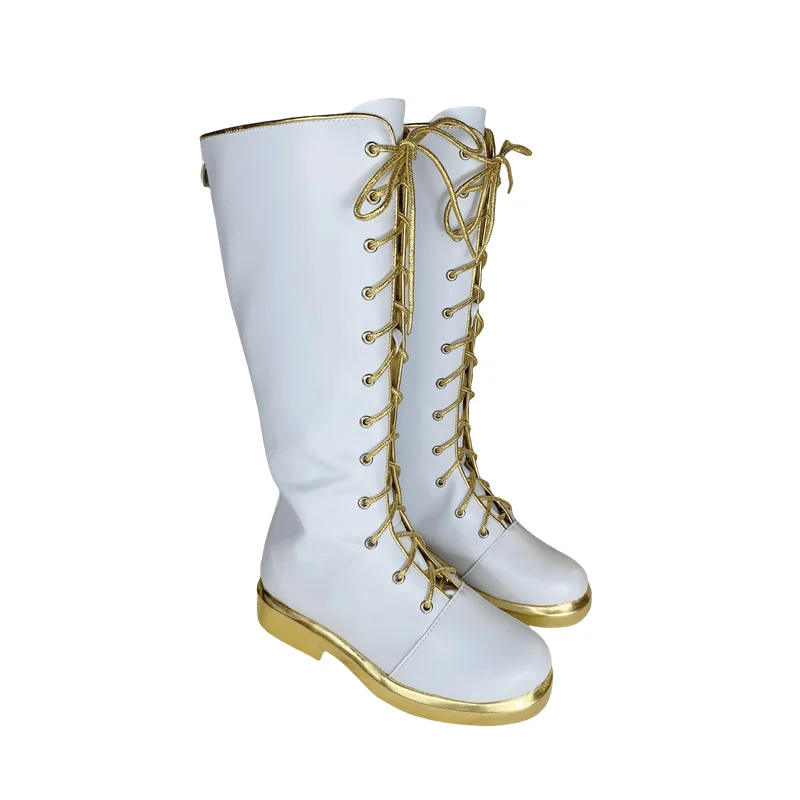 KPop Rumi Cosplay chaussures femmes bottes blanches Halloween carnaval fête chaussures de jeu de rôle