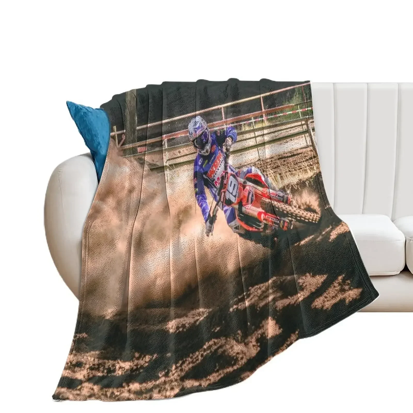 Berm Busting Banshee! Red Motocross Mania Throw Blanket blankets ands Decoratives For Decorative Sofa Soft Blankets