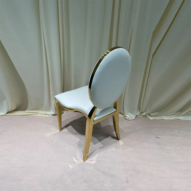 

Cross-border special supply of gold stainless steel dining chair light luxury wedding table and chair banquet hall wedding chair