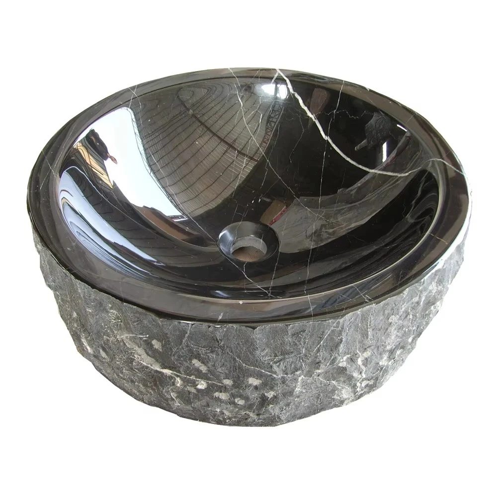 

%r Chiseled Finished Surface Marble Basin Stone Wash Basin Granite Sink