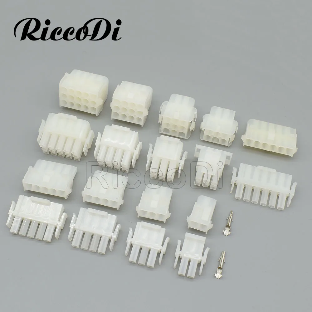 5 Sets 63080 6.3mm Pitch 2/3/4/5/6/9/12/15P Pin Female Male Electrical Wire Connector Housing With Terminal