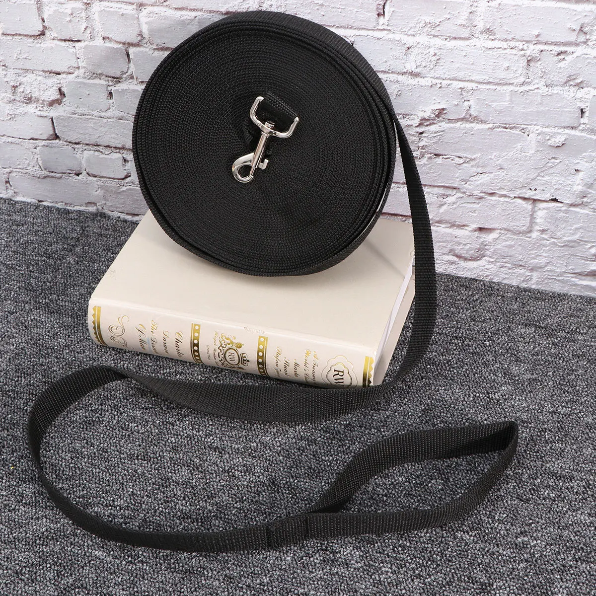 

15m Black Nylon Pet Training Leash Puppy Dog Cat Obedience Lead Tracking Adjustable 7.5m Durable Alloy Clasp Safety Clasp 50ft