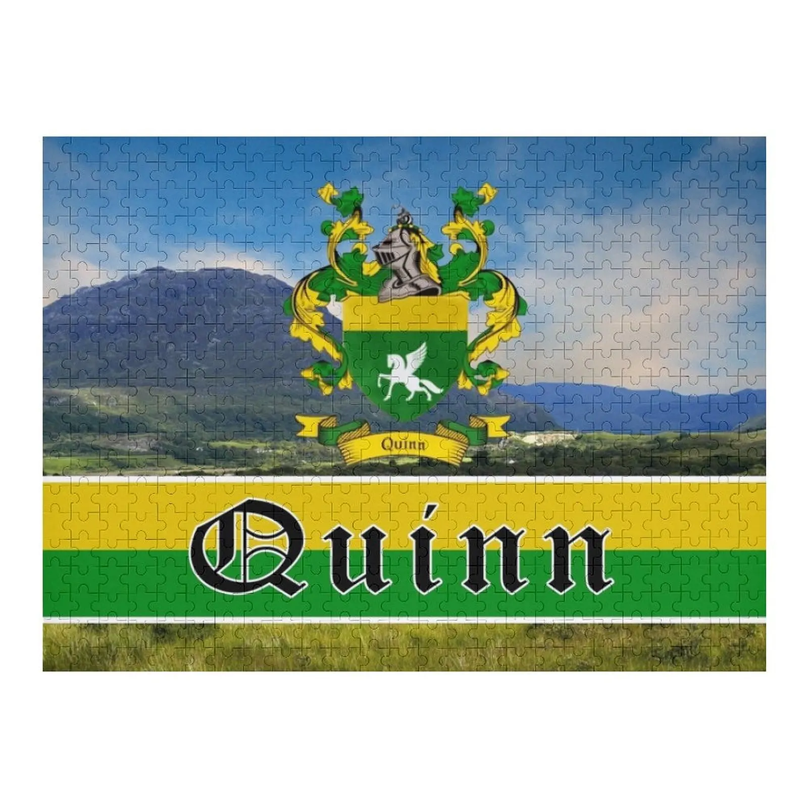 

QUINN FAMILY CREST Пазл Woodens для взрослых Фото Персонализированные подарки Деревянное имя Персонализированный пазл на заказ