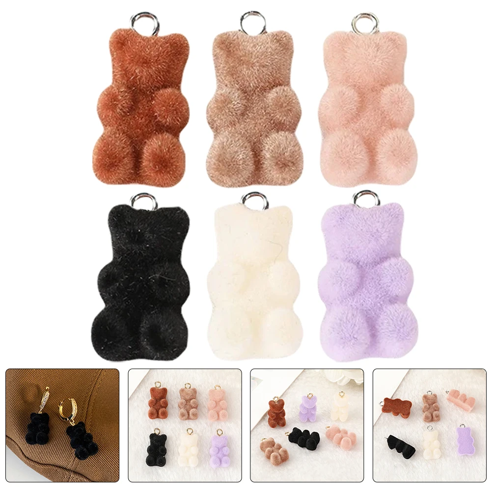 

12 Pcs Bear Pendant DIY Jewelry Making Necklace Accessories Cartoon Cute Resin Charms Bracelet