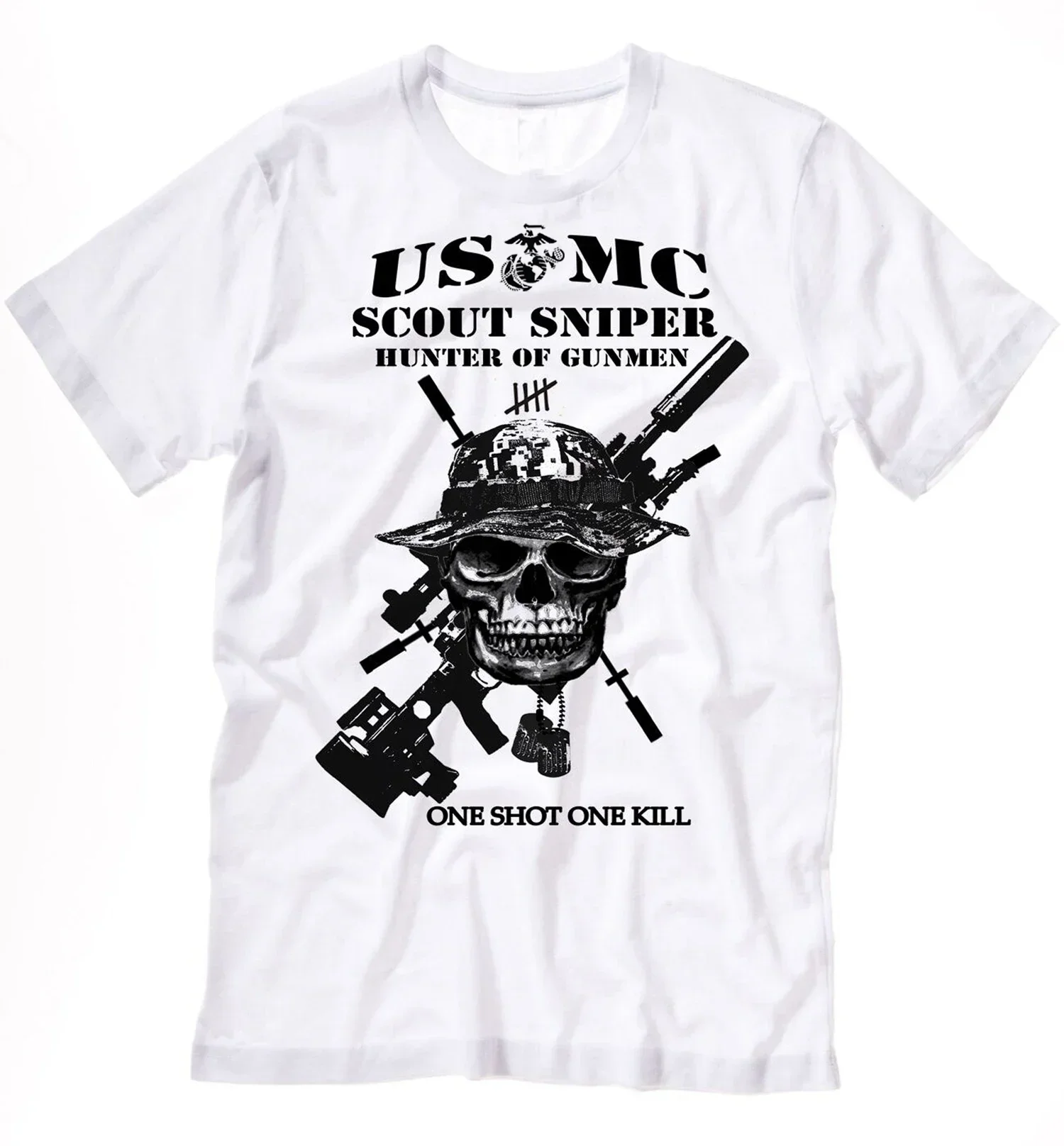 US Marines Corps Scout Sniper Military Veteran T-Shirt 100% Cotton O-Neck Summer Short Sleeve Casual Mens T-shirt Size S-3XL