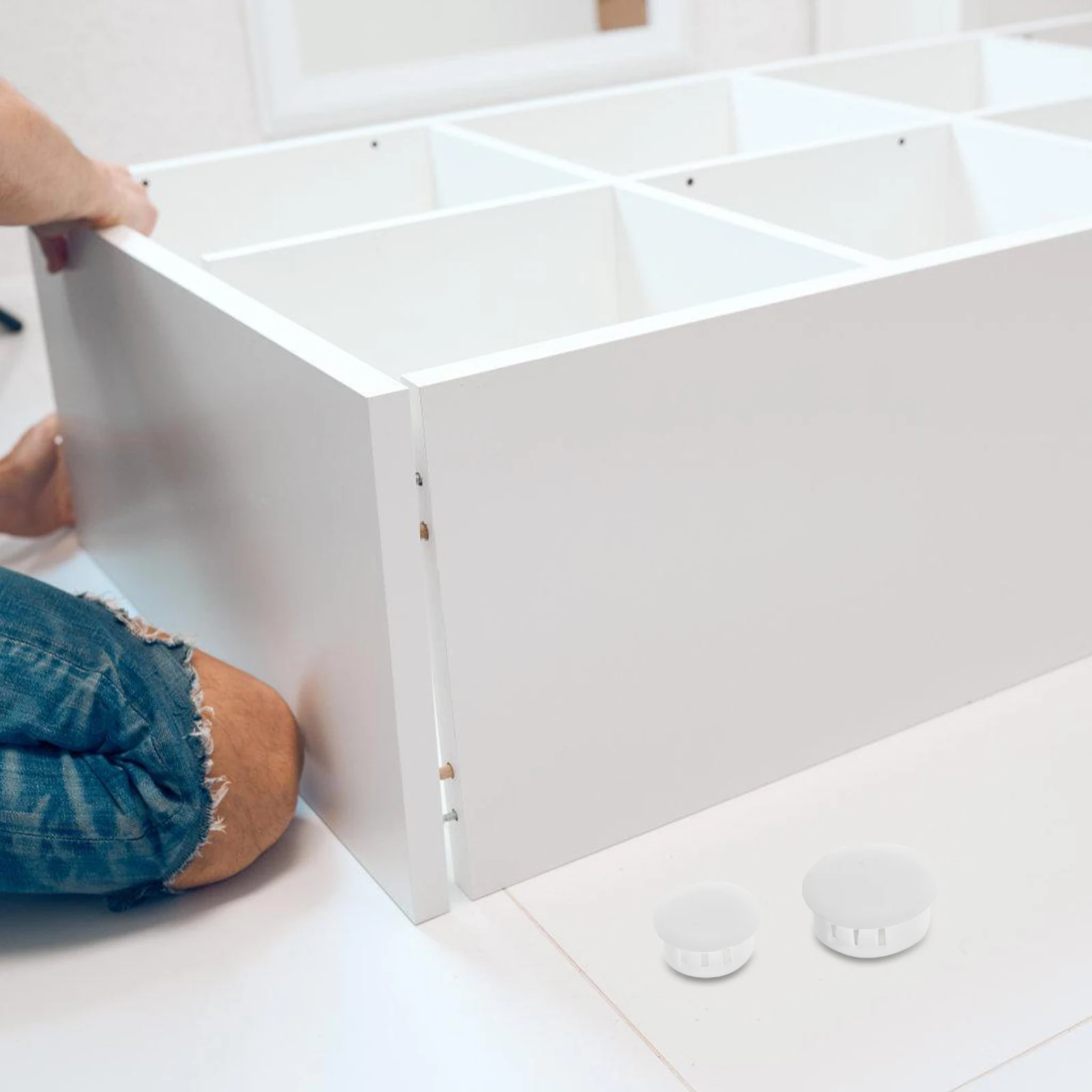 

350 pcs Plastic Plugs Circular Hole Covers niture Screw Seals Desk Cabinet Caps Easy Installation Long Lasting